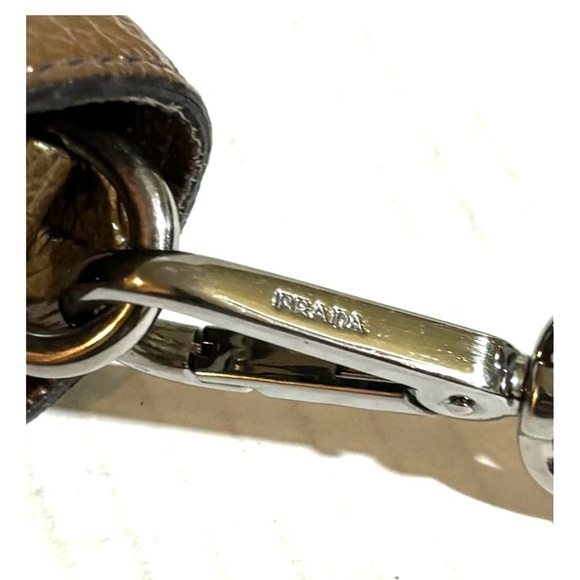 Prada Metallic gold Brown Leather crossbody Bag - Picture 6 of 9